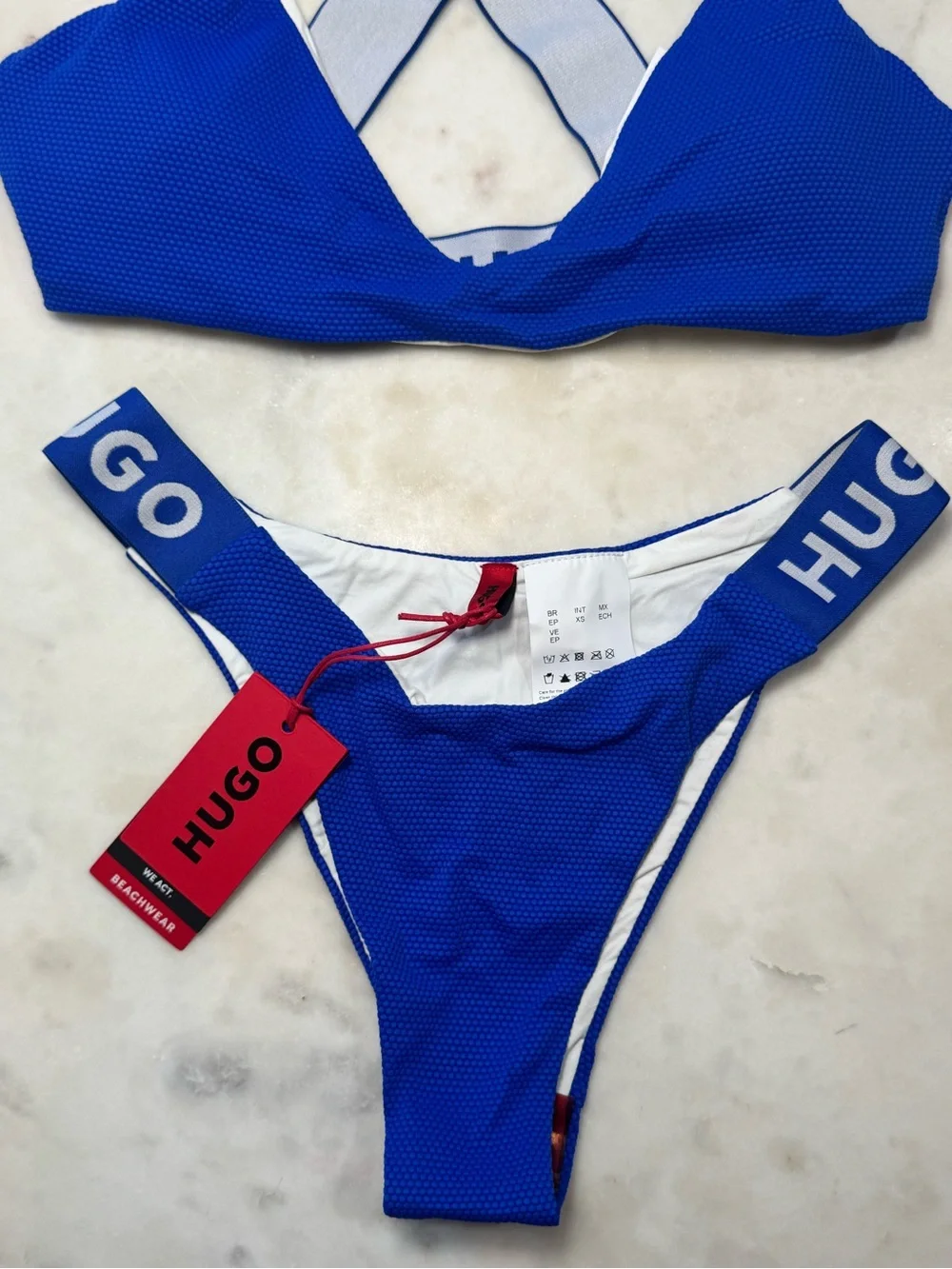🫐🔹HUGO‎ Electric Blue Scoop Bikini Set Sporty🔹🫐